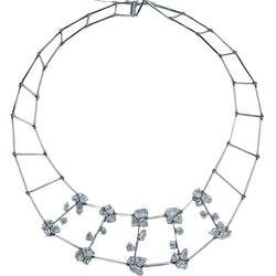 Collier plastron en or blanc et diamants - Castafiore