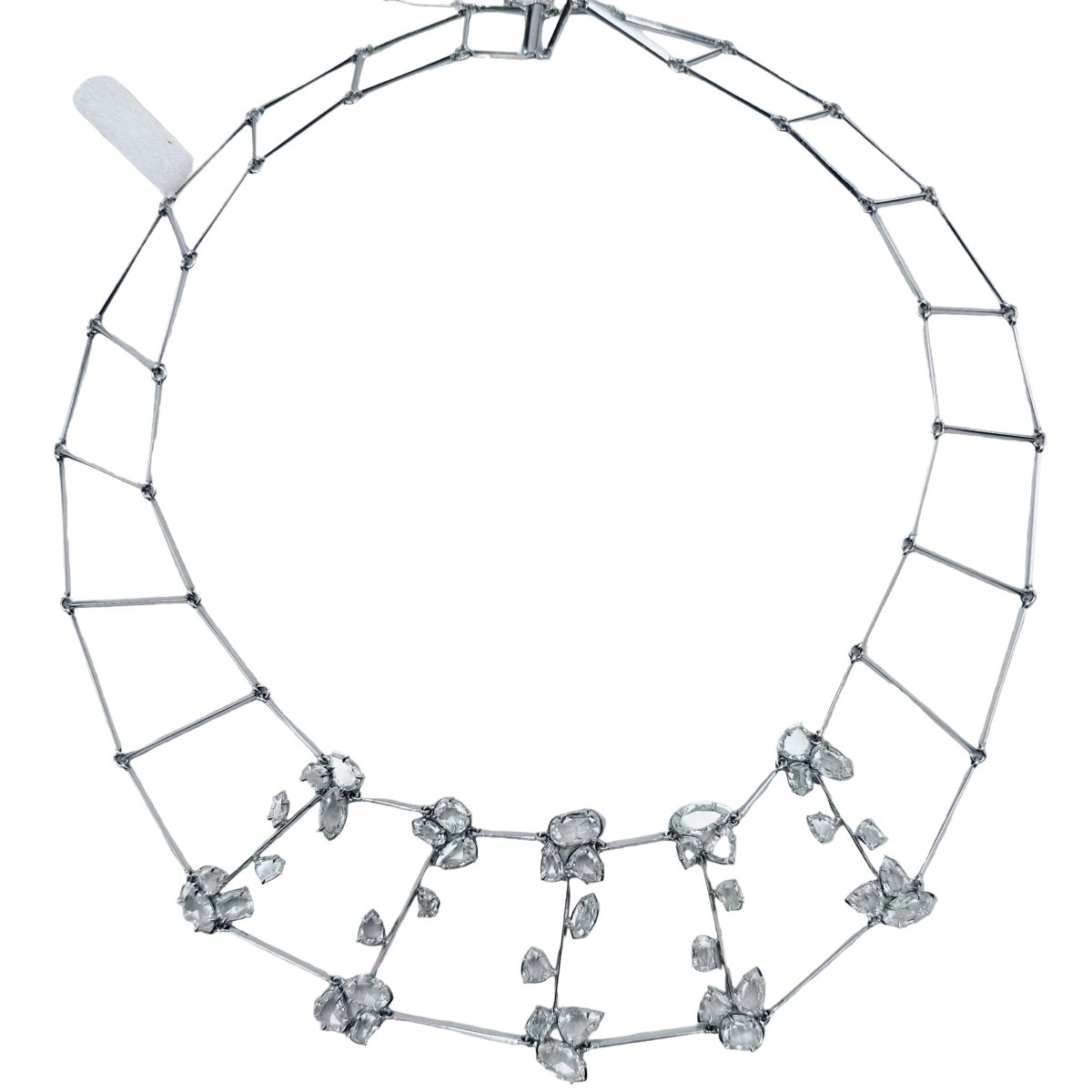 Collier plastron en or blanc et diamants - Castafiore