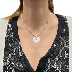 Collier Poiray "Coeur Secret" or blanc, diamants. - Castafiore