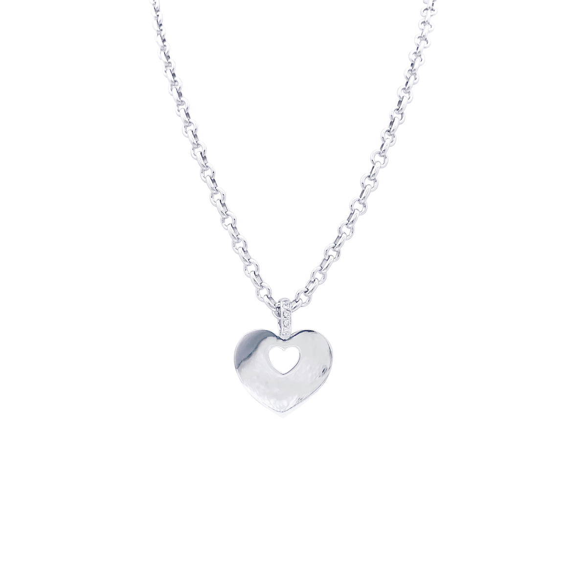 Collier Poiray "Coeur Secret" or blanc, diamants. - Castafiore