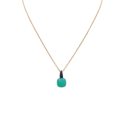 Collier Pomellato "Capri" en or rose t blanc, chrysoprase, saphirs. - Castafiore