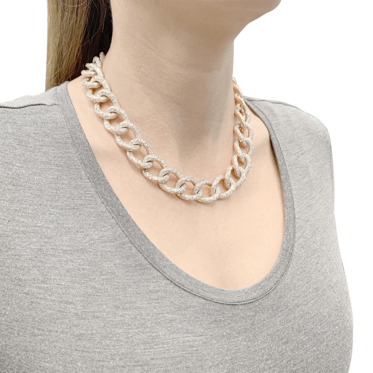 Collier Pomellato Catene en or rose et blanc diamants - Castafiore