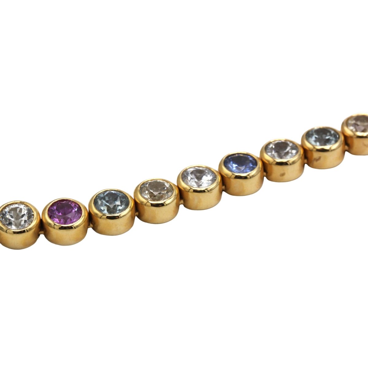 Collier Ras de Cou BUCHERER "Rivière" en or jaune et saphirs - Castafiore