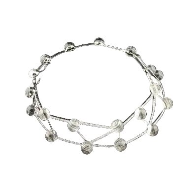 Collier Ras de Cou CARTIER "Les Molécules" en or blanc et cristal de roche - Castafiore