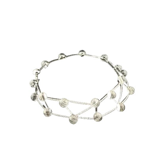 Collier Ras de Cou CARTIER "Les Molécules" en or blanc et cristal de roche - Castafiore