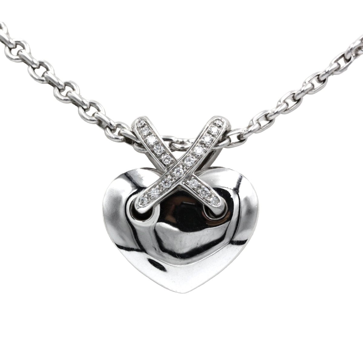 Collier Ras de Cou CHAUMET "Coeur Lien" en or blanc et diamants - Castafiore
