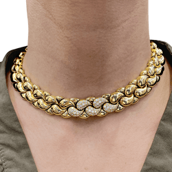 Collier Ras de Cou CHOPARD "Casmir" en or jaune et diamants - Castafiore