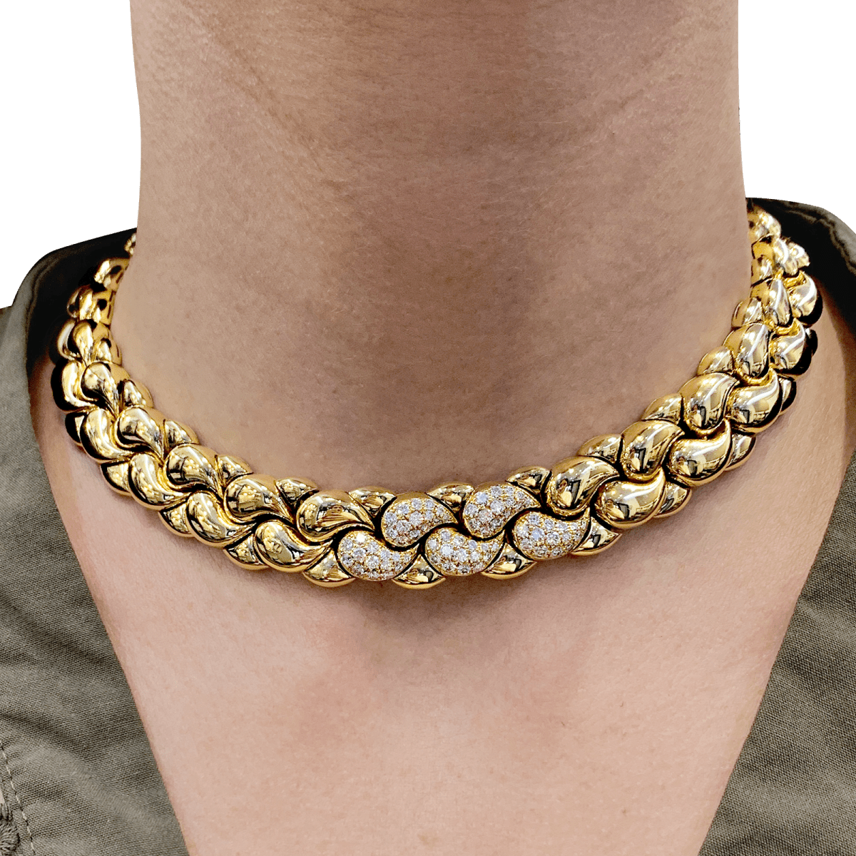 Collier Ras de Cou CHOPARD "Casmir" en or jaune et diamants - Castafiore