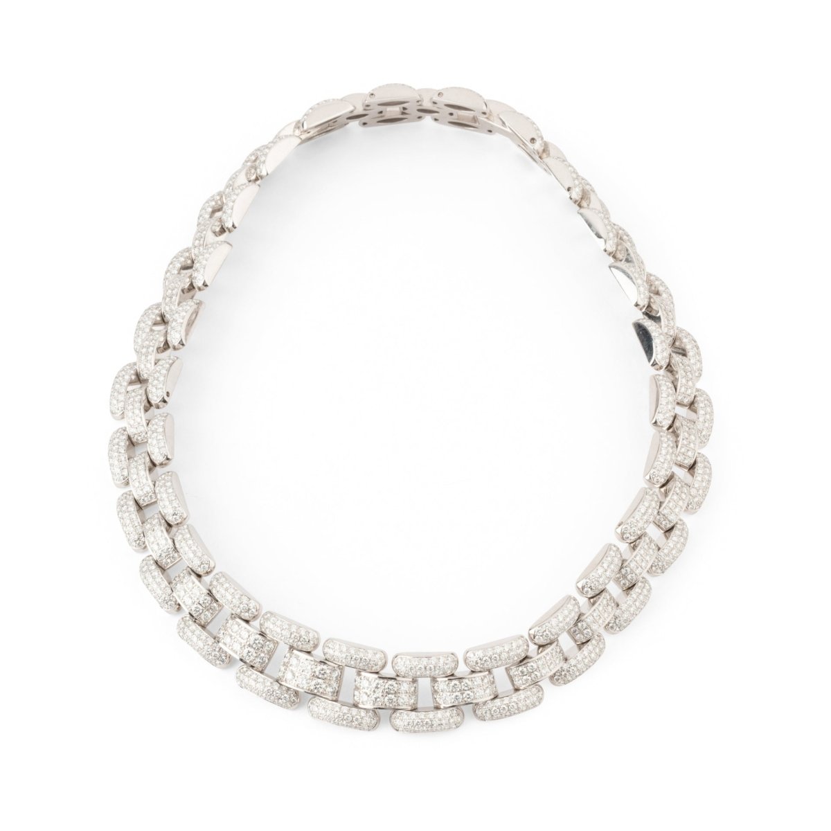 Collier ras de cou CHOPARD en or blanc et diamants - Castafiore