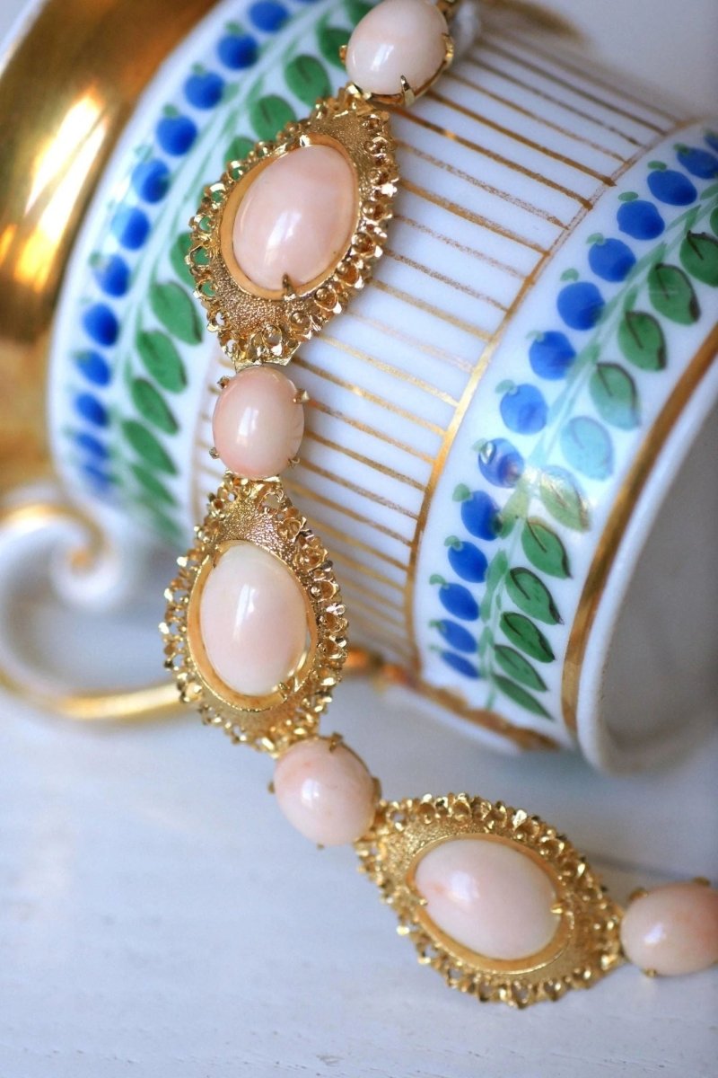 Collier ras de cou corail peau d'ange - Castafiore