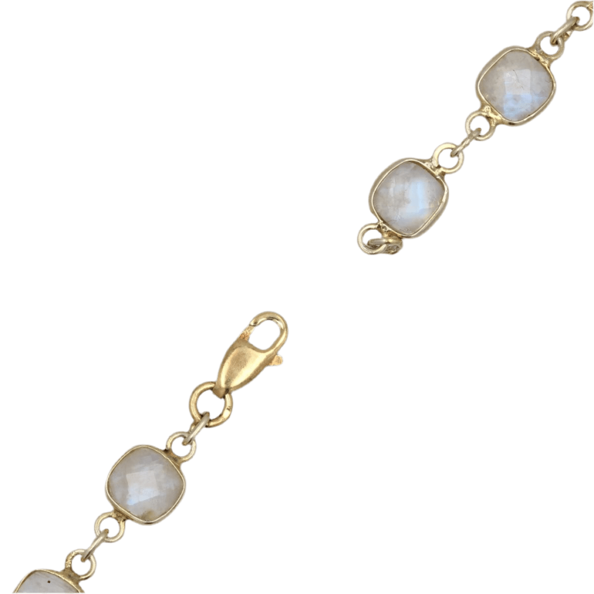 Collier Ras de Cou en argent, vermeil et pierres de lune - Castafiore