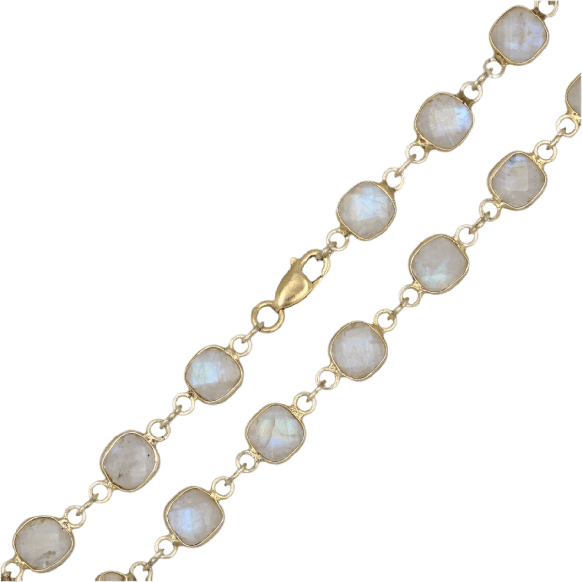Collier Ras de Cou en argent, vermeil et pierres de lune - Castafiore