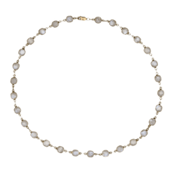 Collier Ras de Cou en argent, vermeil et pierres de lune - Castafiore
