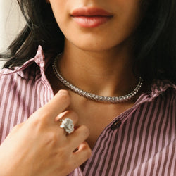 Collier Ras de cou en or blanc et diamants - Castafiore