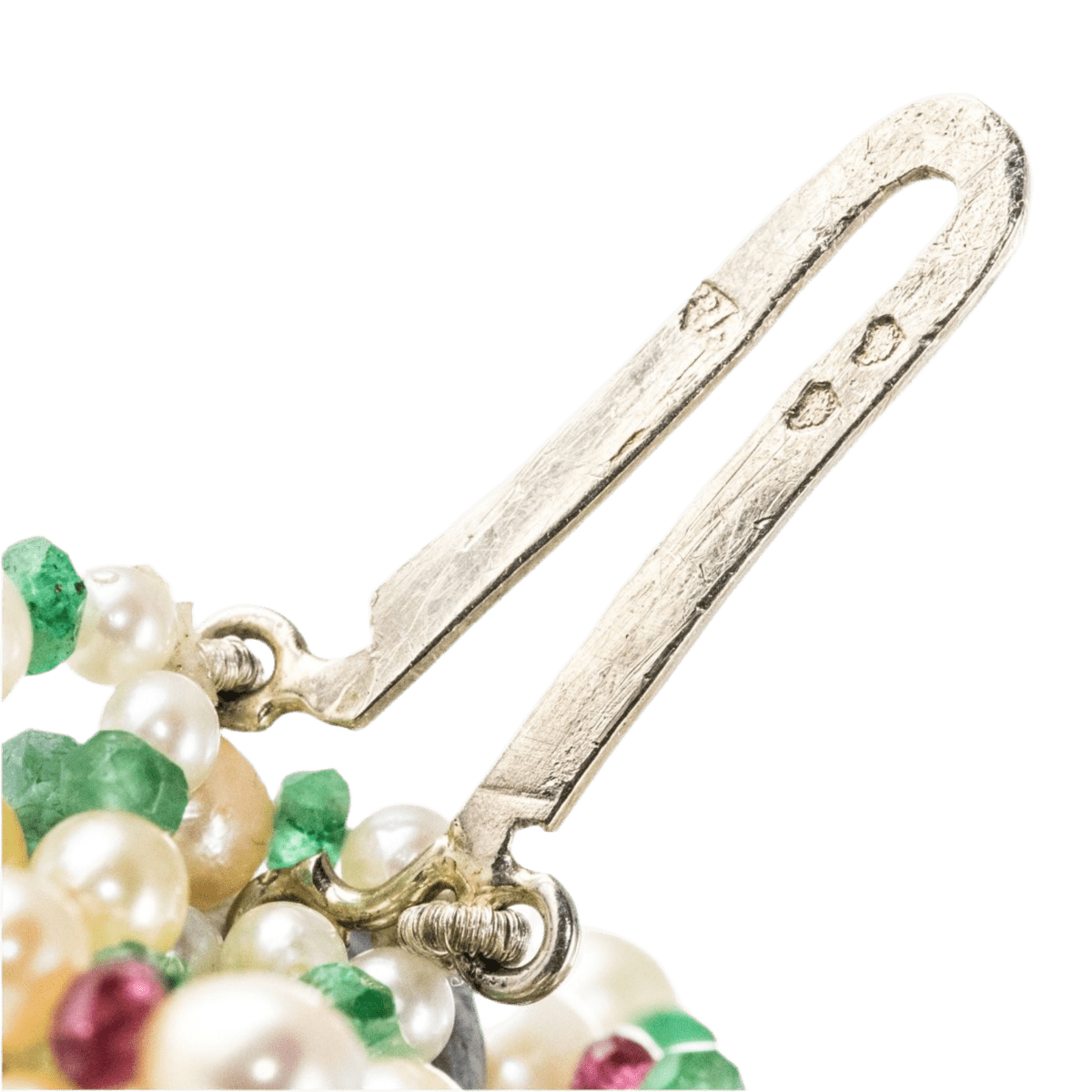Collier Ras de Cou en or blanc, perles, rubis, saphirs, spinelles et diamants - Castafiore