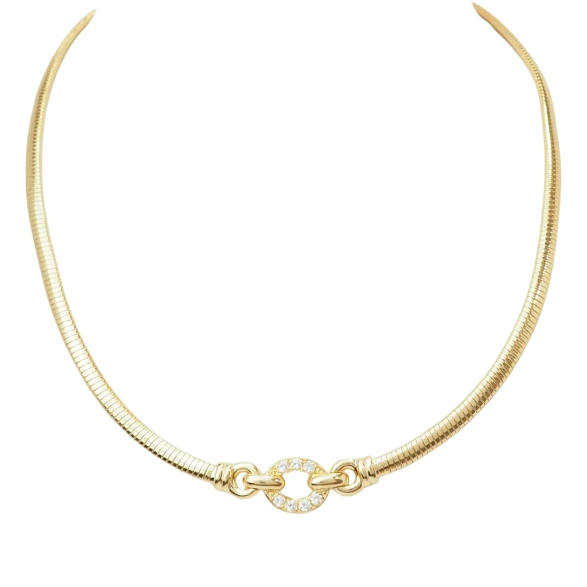 Collier Ras de Cou en or jaune et diamants - Castafiore