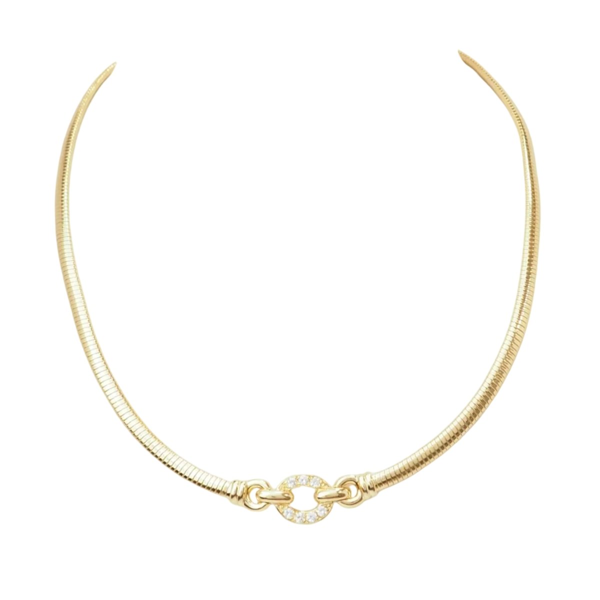 Collier Ras de Cou en or jaune et diamants - Castafiore