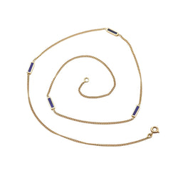Collier Ras de Cou en or jaune et lapis - lazuli - Castafiore