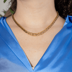 Collier Ras de Cou en or jaune et saphir - Castafiore