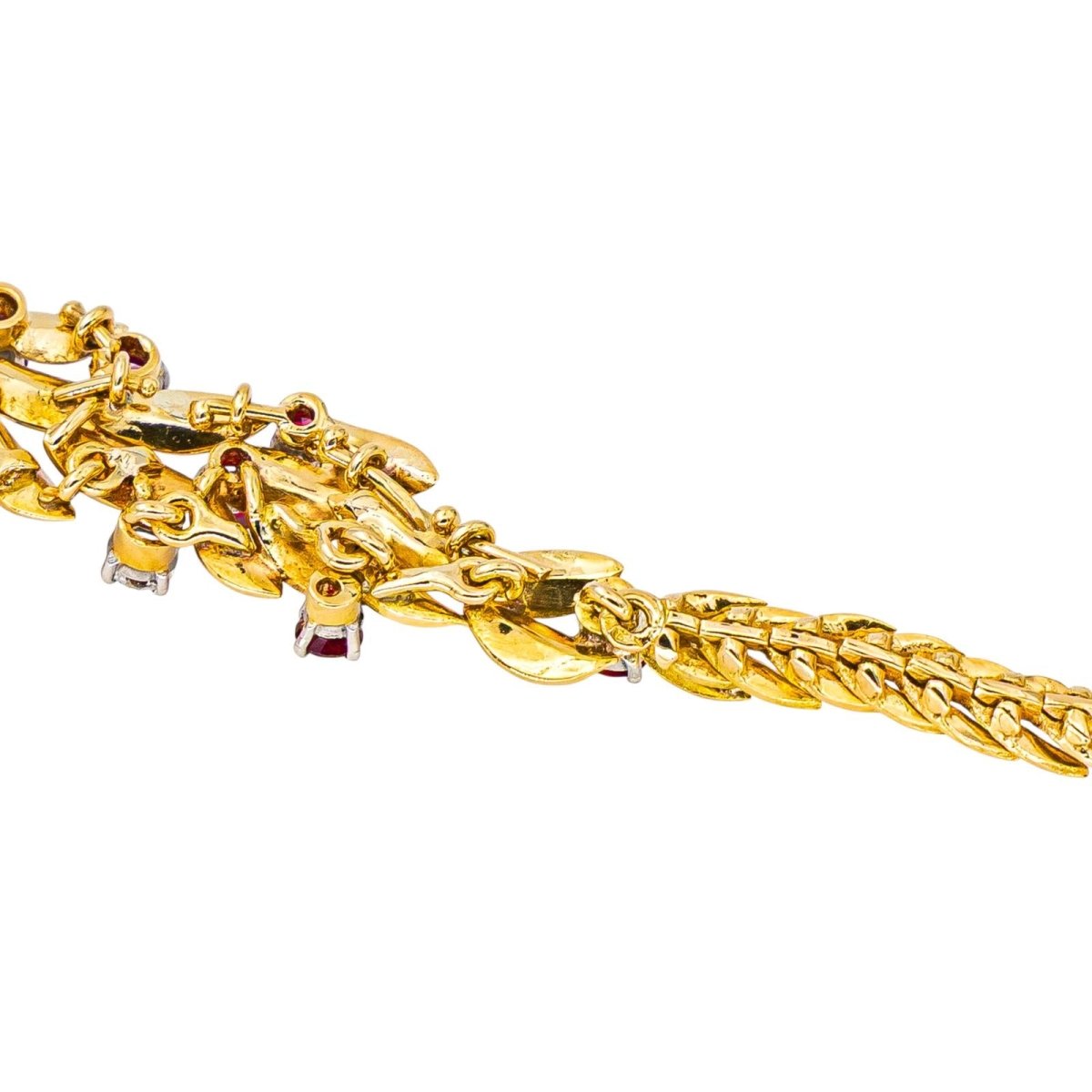 Collier Ras de Cou en or jaune, rubis et diamants - Castafiore