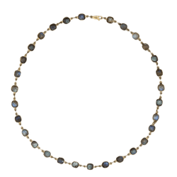 Collier Ras de Cou en vermeil, or jaune et labradorites - Castafiore