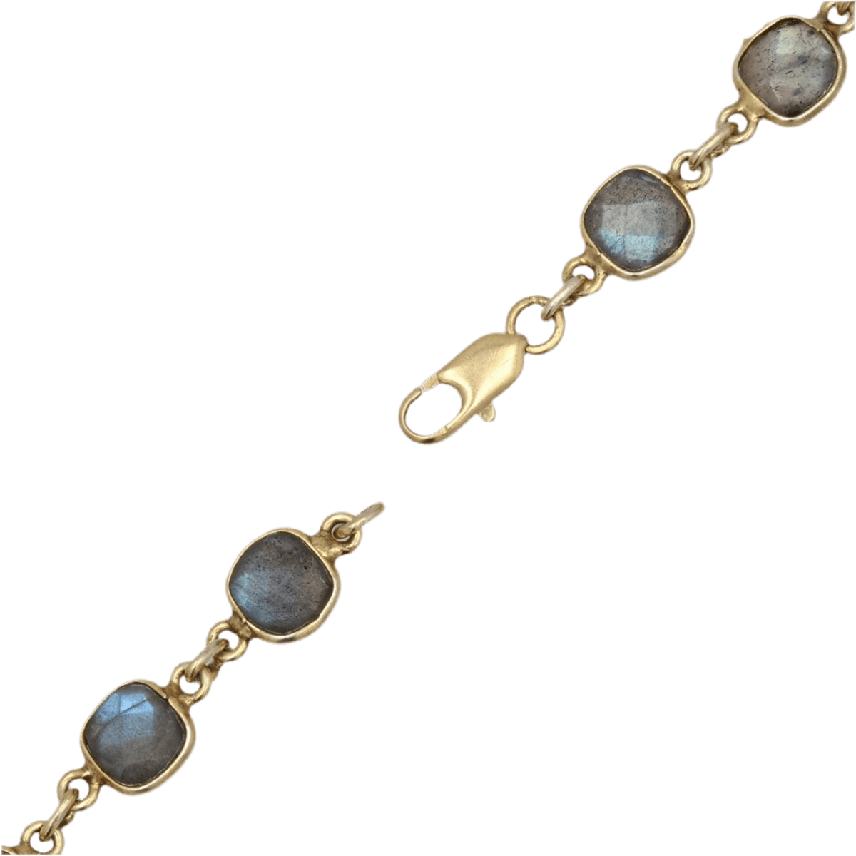 Collier Ras de Cou en vermeil, or jaune et labradorites - Castafiore