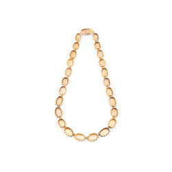 Collier Ras de cou et Broche Clip en or jaune et topaze - Castafiore