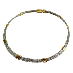 Collier Ras de Cou FRED "Force 10" en or jaune et acier - Castafiore