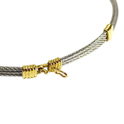 Collier Ras de Cou FRED "Force 10" en or jaune et acier - Castafiore