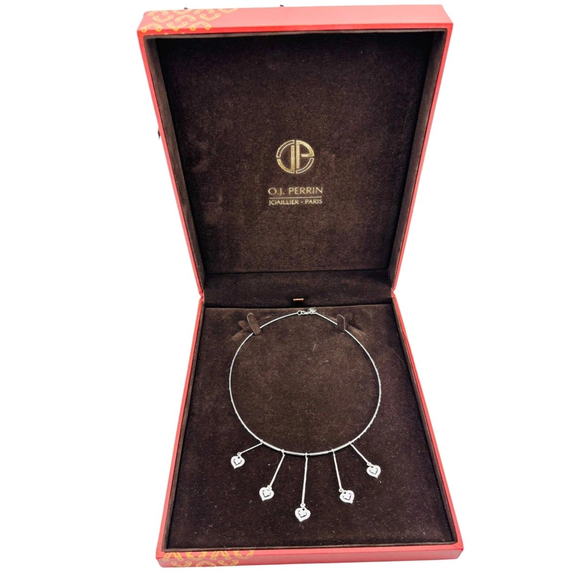Collier Ras de cou O.J. PERRIN "Coeurs Légendes" en or blanc - Castafiore