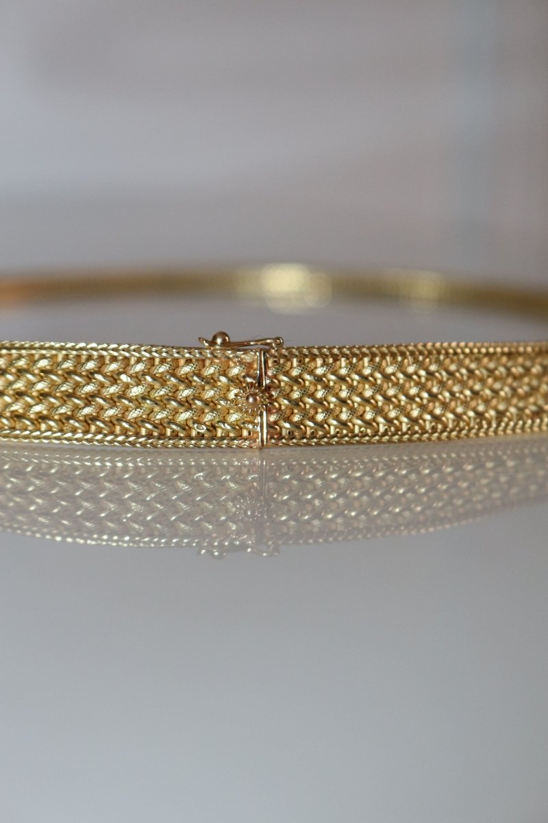 Collier ras de cou Or jaune maille polonaise - Castafiore