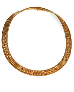 Collier ras de cou Or jaune maille polonaise - Castafiore