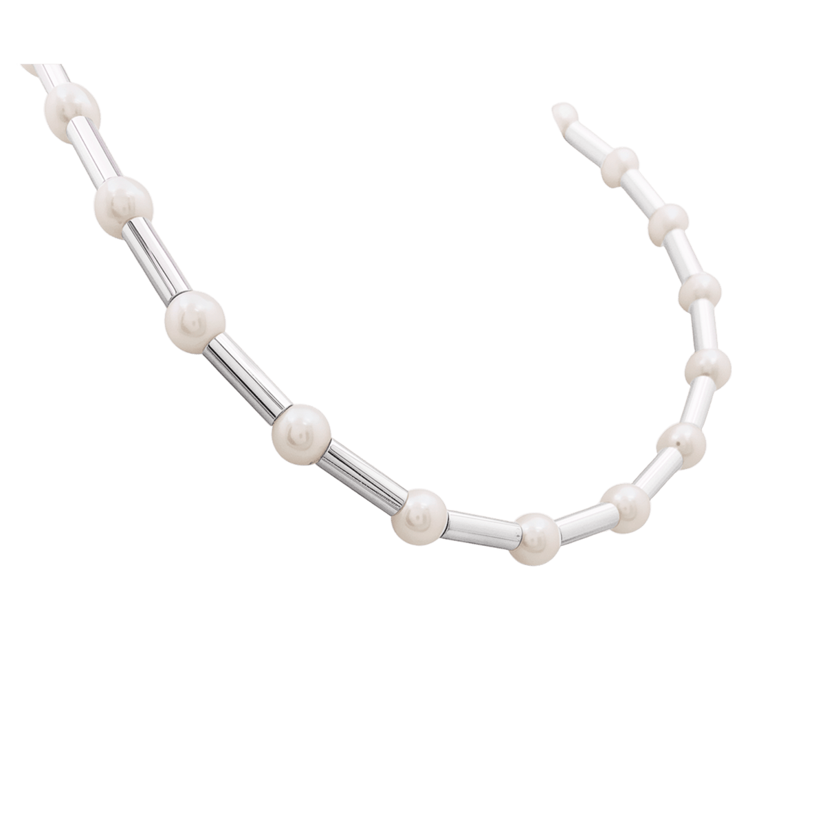 Collier Ras de Cou POIRAY "Fuseau" en or blanc et perles - Castafiore