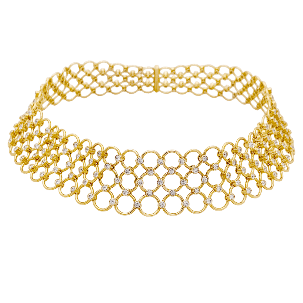 Collier Ras de Cou TIFFANY & CO. en or jaune et diamants - Castafiore