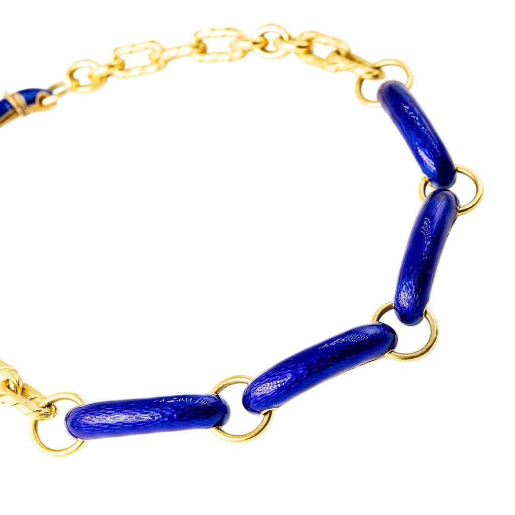 Collier Ras de cou UNOAERRE en or jaune et émail - Castafiore