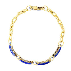 Collier Ras de cou UNOAERRE en or jaune et émail - Castafiore