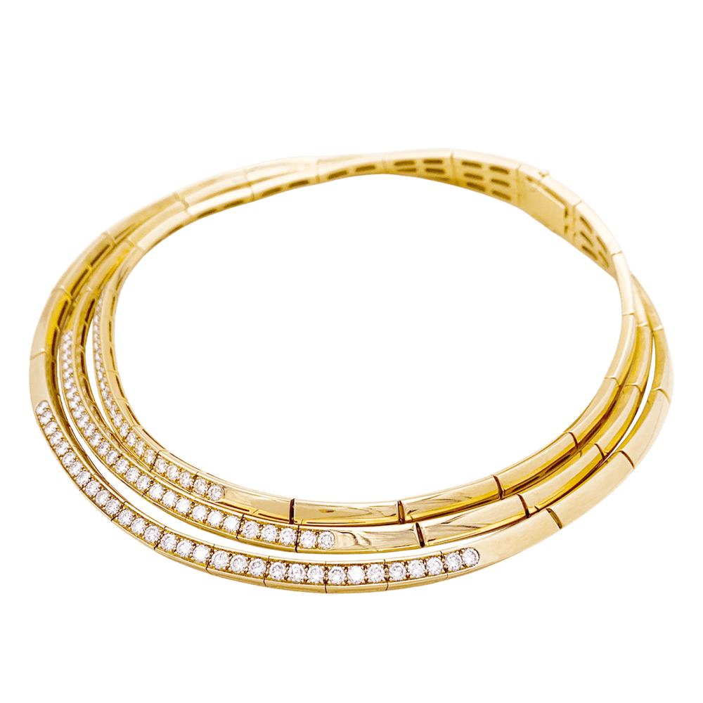 Collier Ras de Cou VAN CLEEF & ARPELS en or jaune et diamants - Castafiore