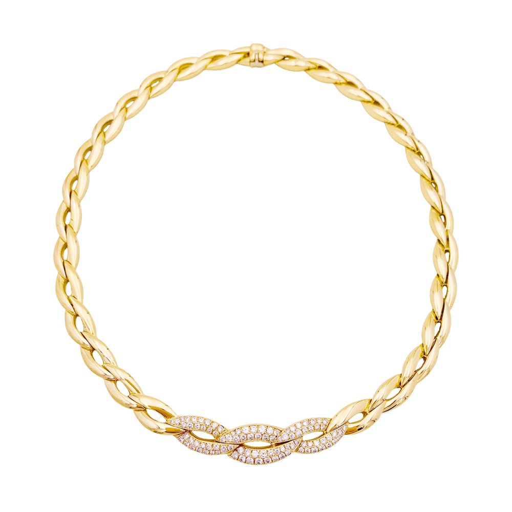 Collier Ras de Cou VAN CLEEF & ARPELS en or jaune et diamants - Castafiore
