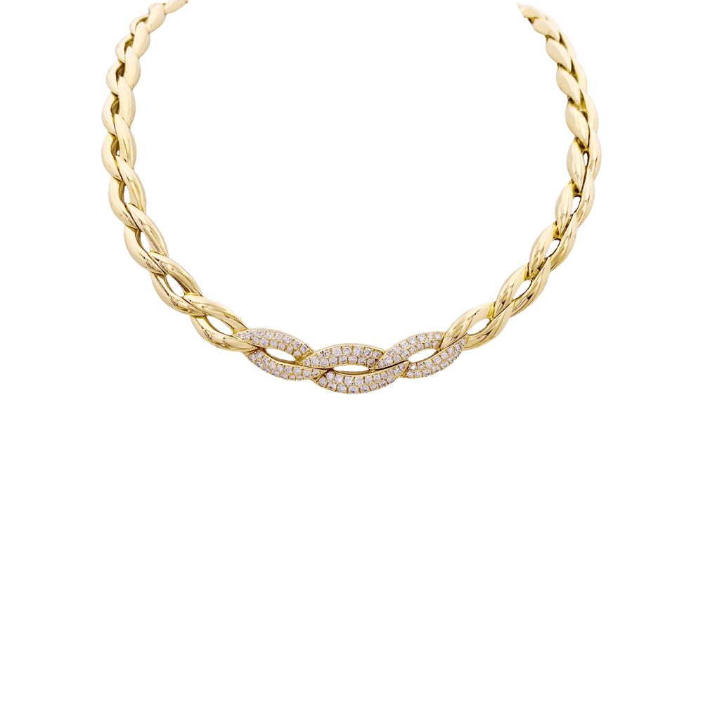 Collier Ras de Cou VAN CLEEF & ARPELS en or jaune et diamants - Castafiore