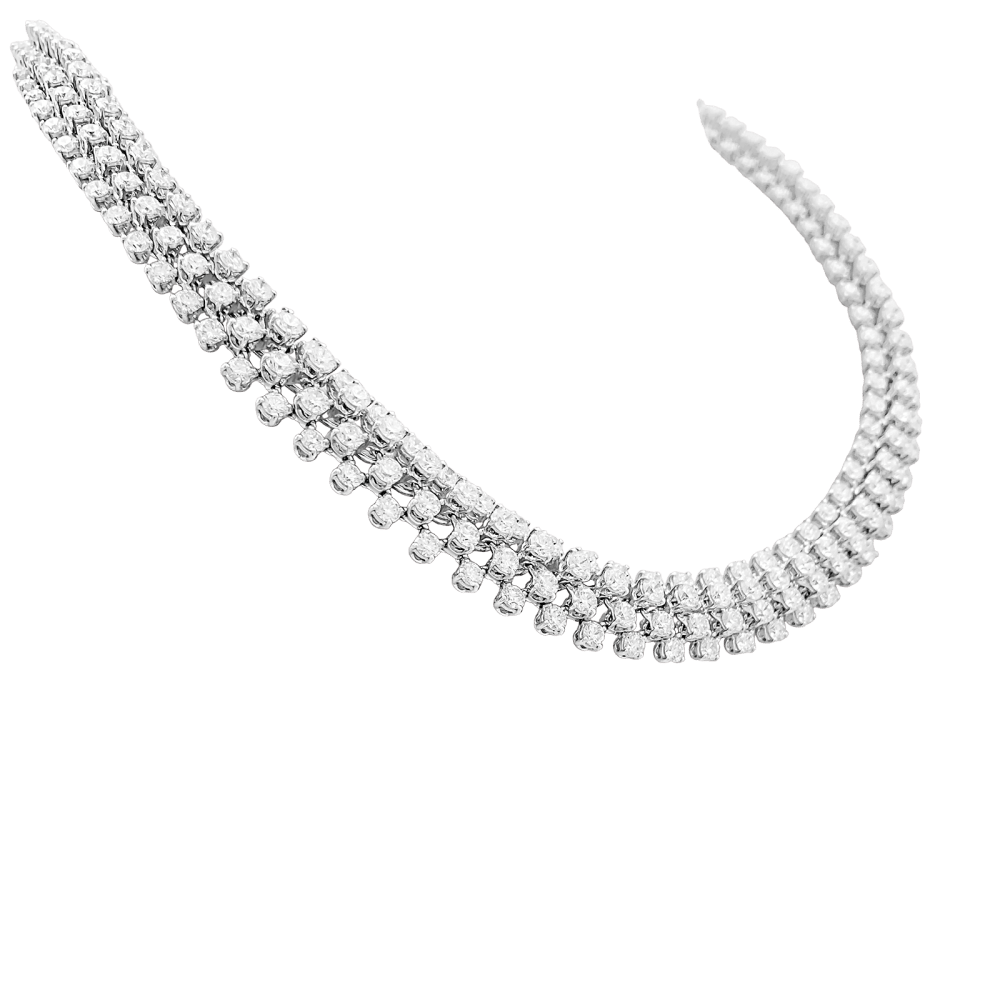 Necklace Boucheron, "Angélique", river of diamonds, white gold.