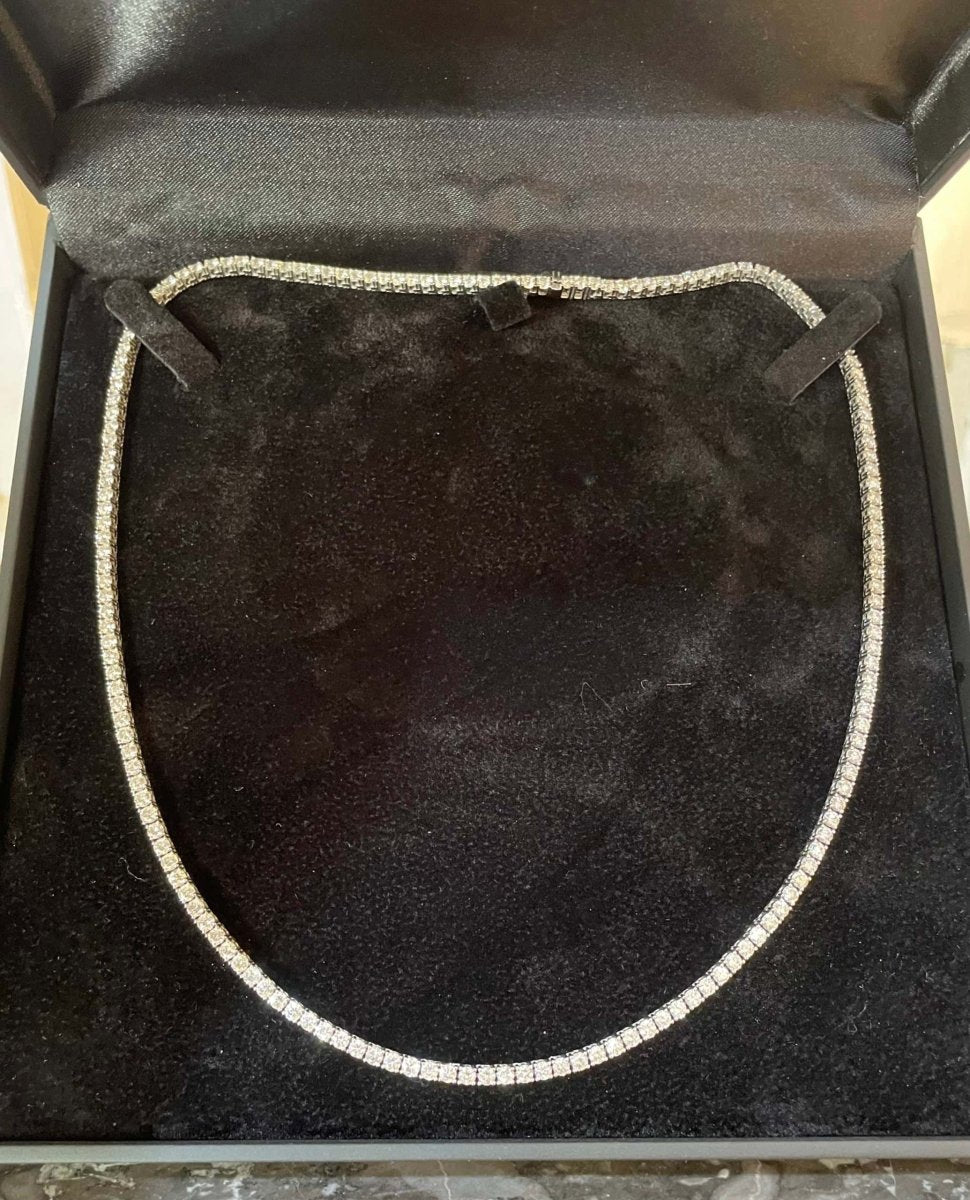 Collier Rivière Diamants 10.15 Carats Or Gris 18 Carats - Castafiore