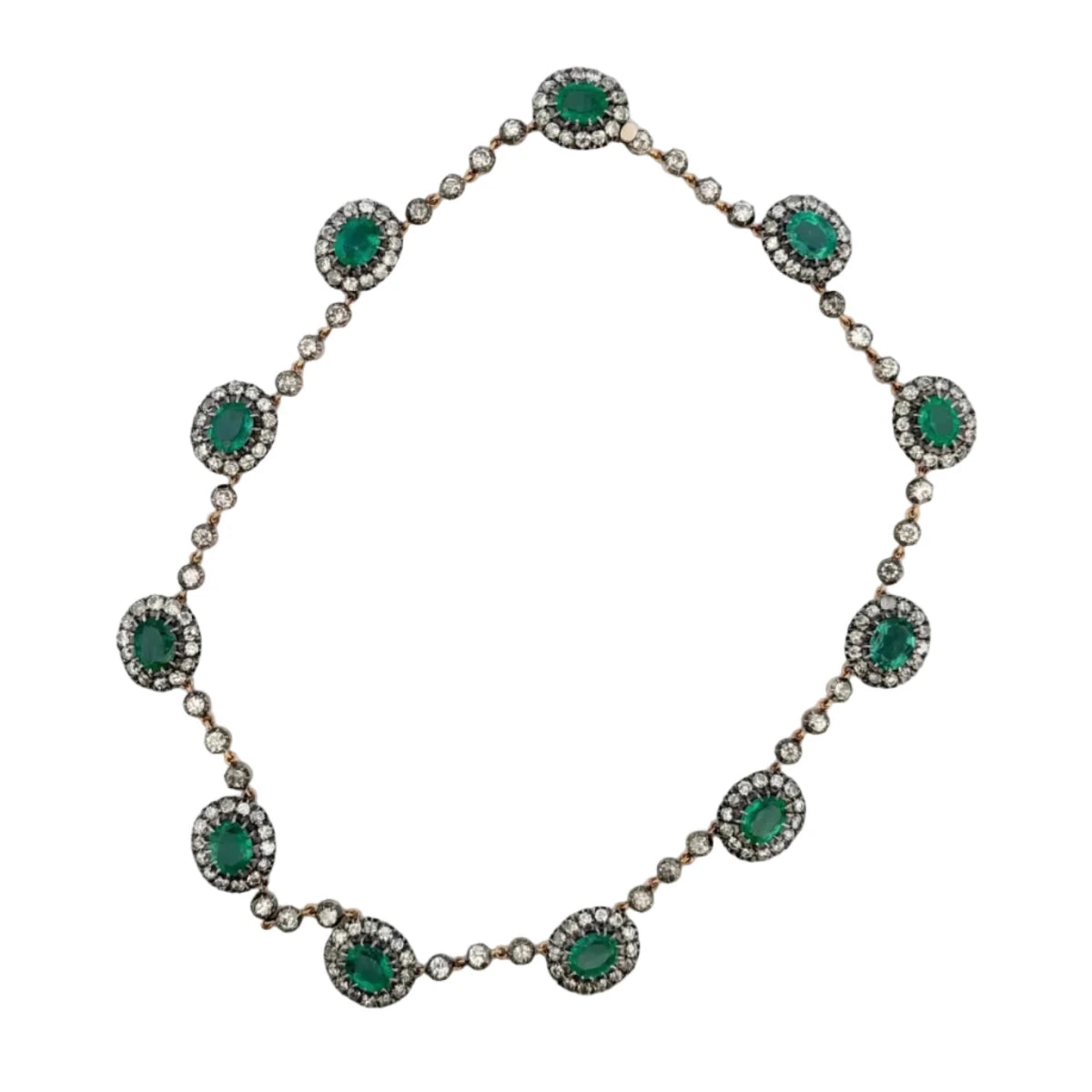 Collier Rivière en émeraudes et diamants - Castafiore