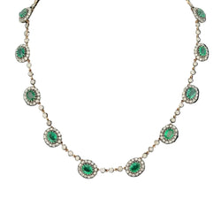 Collier Rivière en émeraudes et diamants - Castafiore