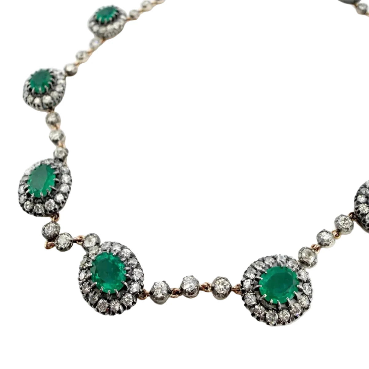 Collier Rivière en émeraudes et diamants - Castafiore