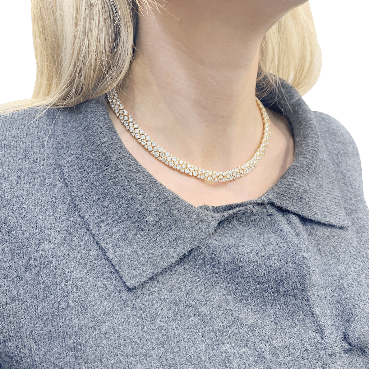 Collier Rivière en or jaune avec diamants - Castafiore