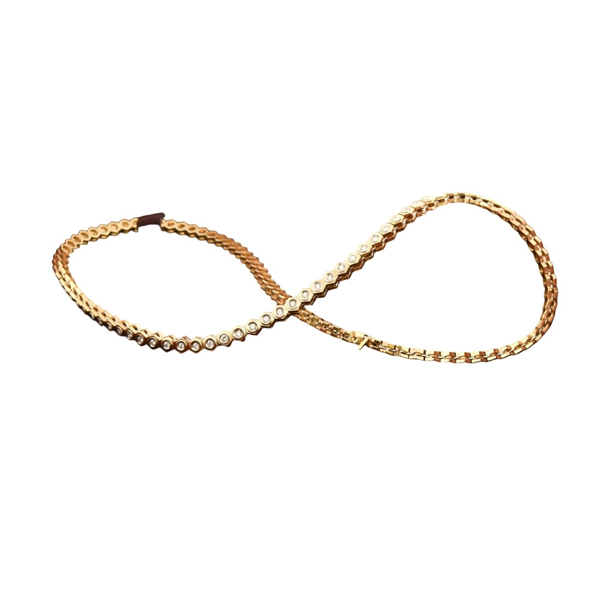 Collier Rivière en or jaune et diamants - Castafiore