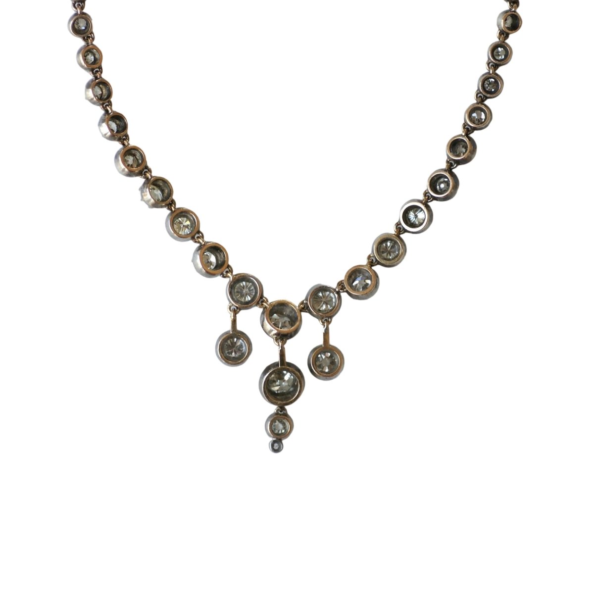 Collier Rivière en or jaune, or rose, argent et diamants - Castafiore
