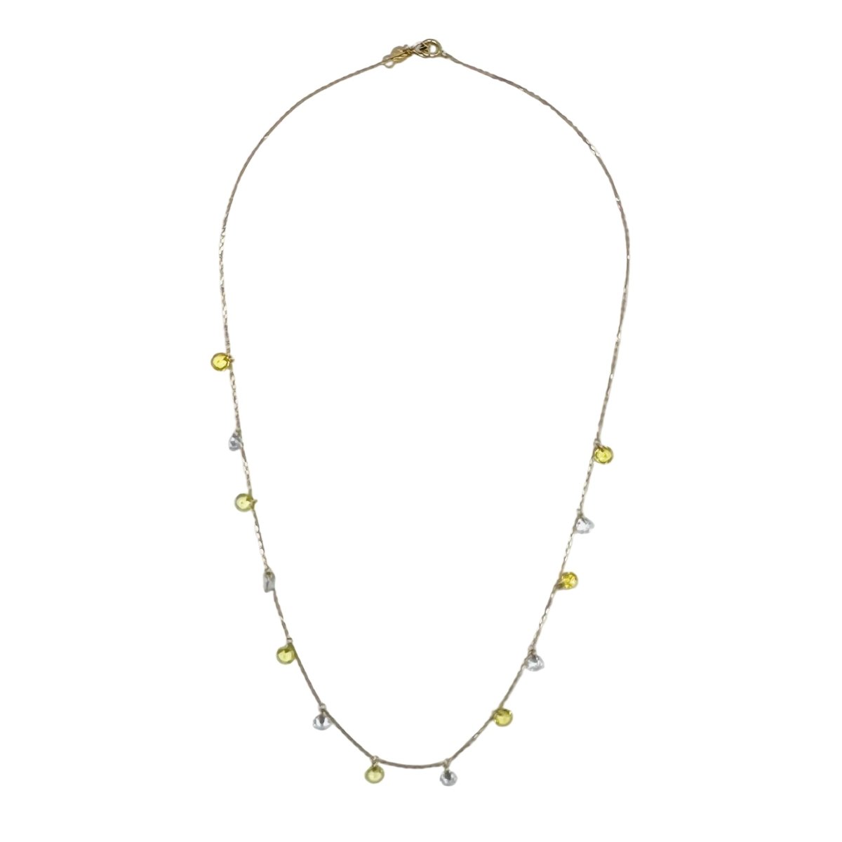 Collier Rivière LA BRUNE ET LA BLONDE, "Confetti" en or jaune, saphirs jaunes et diamants - Castafiore