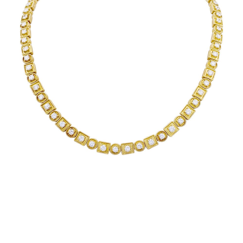 Collier Rivière LALAOUNIS "Byzantine" en or jaune et diamants - Castafiore