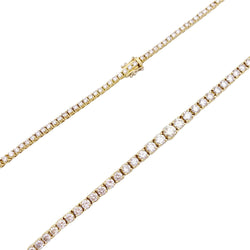 Collier rivière or jaune, diamants. - Castafiore